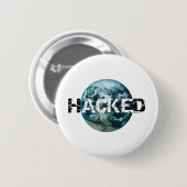 Badge Rond 5 Cm planète Terre piratée (Devant & derrière)