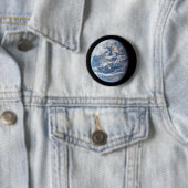 Badge Rond 5 Cm Planète Terre Prise Par L'Équipage Apollo 11. (En situation)