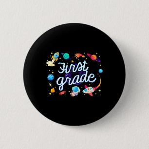 Badge Rond 5 Cm Planètes d'astronaute de première année Espace Ret