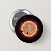 Badge Rond 5 Cm Planètes Transitant Red Nwarf Star Dans Trappist-1 (Devant & derrière)
