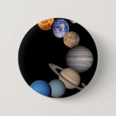 Badge Rond 5 Cm Planets du système solaire (Devant)