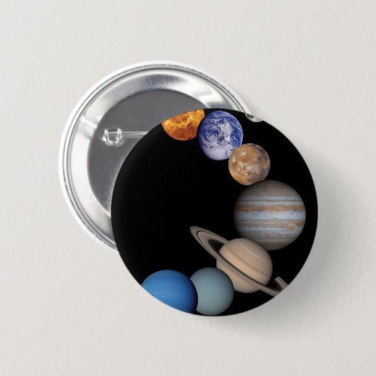 Badge Rond 5 Cm Planets du système solaire (Devant & derrière)