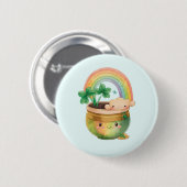 Badge Rond 5 Cm Planeur Jardin mignon avec Arc-en-ciel et Clover (Devant & derrière)