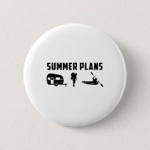 Badge Rond 5 Cm Plans d'été Camping Randonnée Et Kayak Kayak