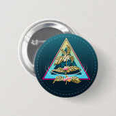 Badge Rond 5 Cm plante à café doré (Devant & derrière)