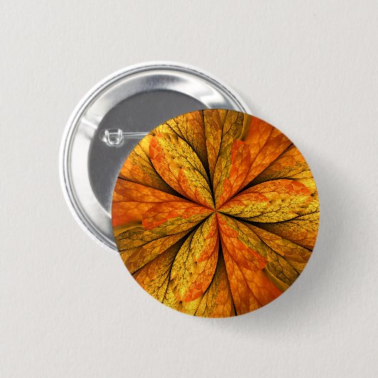 Badge Rond 5 Cm Plante d'automne, Abstrait moderne Fractal Art Lea (Devant & derrière)