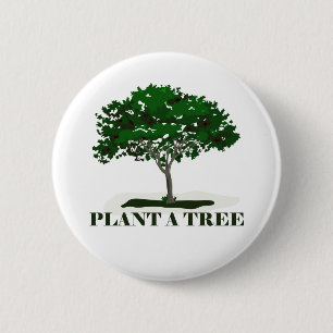 Badge Rond 5 Cm Plante d'un bouton arrière d'arbre