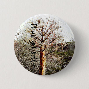 Badge Rond 5 Cm Plante Ferula sec