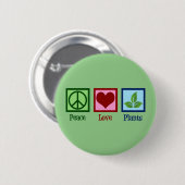 Badge Rond 5 Cm Plante Nursery Peace Love Plante mignon vert (Devant & derrière)