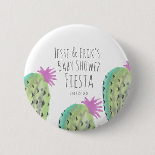 Badge Rond 5 Cm Plantes de cactus à l'aquarelle peintes à la main