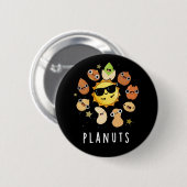 Badge Rond 5 Cm Planuts Funny Astronomie Nuts Pun Dark BG (Devant & derrière)