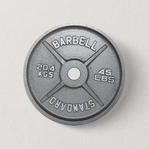 Badge Rond 5 Cm Plaque Barbell