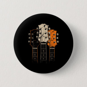 Badge Rond 5 Cm Plaque de musique de rock de silhouette rétro vint