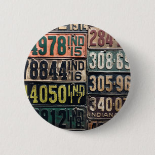 Badge Rond 5 Cm Plaques de licence vintages