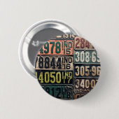 Badge Rond 5 Cm Plaques de licence vintages (Devant & derrière)