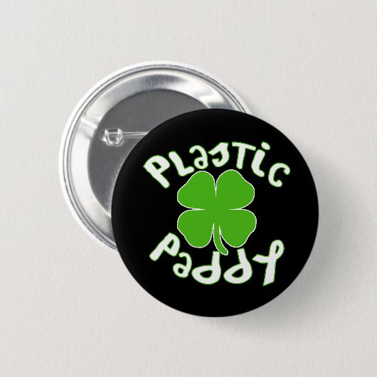 Badge Rond 5 Cm Plastic Paddy - St Patrick's Day (Devant & derrière)