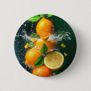 Badge Rond 5 Cm Plat de citron