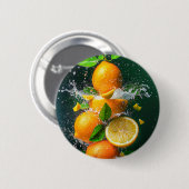 Badge Rond 5 Cm Plat de citron (Devant & derrière)