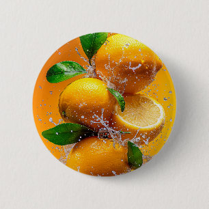 Badge Rond 5 Cm Plat de citron