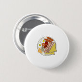 Badge Rond 5 Cm Plat frit de petit déjeuner anglais (Devant & derrière)