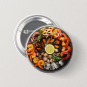 Badge Rond 5 Cm Plateau de fruits de mer (Devant & derrière)