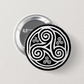 Badge Rond 5 Cm Plateaux célestes blancs sur noir (Devant & derrière)