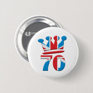 Badge Rond 5 Cm Platinum Jubilee Queen Elizabeth 70