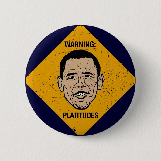 Badge Rond 5 Cm Platitudes avertissant le bouton d'Obama (Devant)