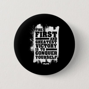 Badge Rond 5 Cm Platon stoïque pleine conscience Citation stoïcism