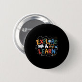 Badge Rond 5 Cm Play Is Learning Explore And Learn Preschool Teach (Devant & derrière)