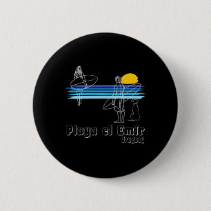 Badge Rond 5 Cm Playa El Emir Uruguay, Plage de surf gars fille de