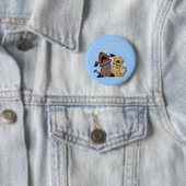 Badge Rond 5 Cm Pleurer sur un chien et un chat - Quelle honte de (En situation)