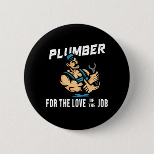 Badge Rond 5 Cm Plomber Travail Profession Plumbing Pipe Craft Cad