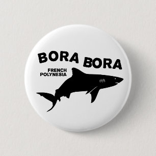 Badge Rond 5 Cm Plongée De Requin À Bora Bora