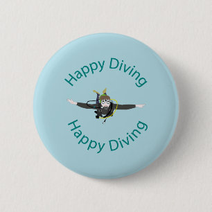Badge Rond 5 Cm Plongée heureuse
