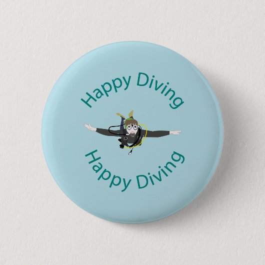 Badge Rond 5 Cm Plongée heureuse (Devant)