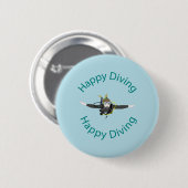 Badge Rond 5 Cm Plongée heureuse (Devant & derrière)