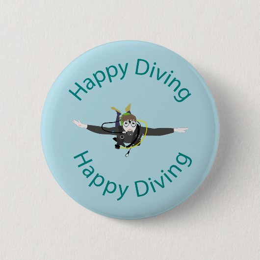 Badge Rond 5 Cm Plongée heureuse (Devant)