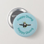 Badge Rond 5 Cm Plongée heureuse (Devant & derrière)