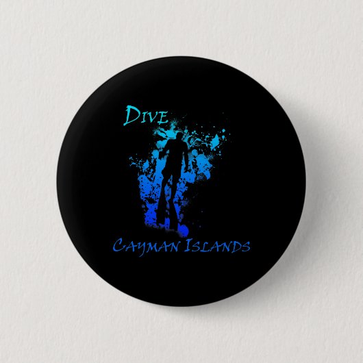 Badge Rond 5 Cm Plongée Îles Caïmans (Devant)