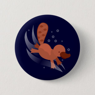 Badge Rond 5 Cm plongée mignonne d'ornithorynque