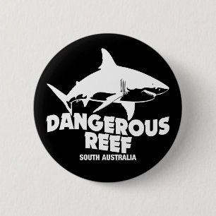 Badge Rond 5 Cm Plongée sous-marine Grands requins blancs - Reef d