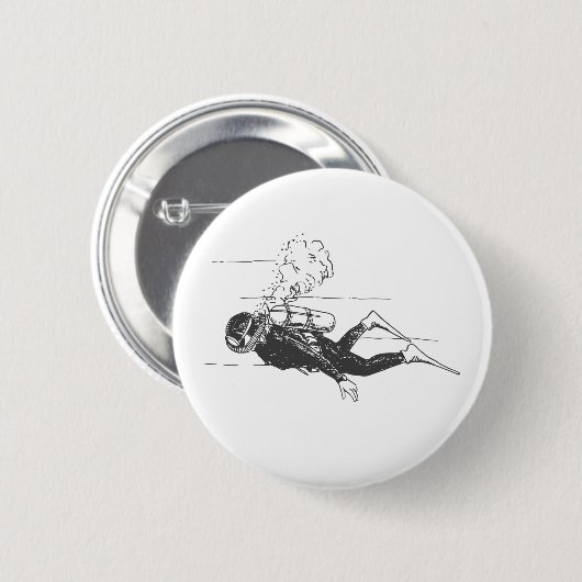 Badge Rond 5 Cm Plongeur (Devant & derrière)