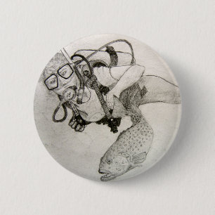 Badge Rond 5 Cm Plongeur autonome