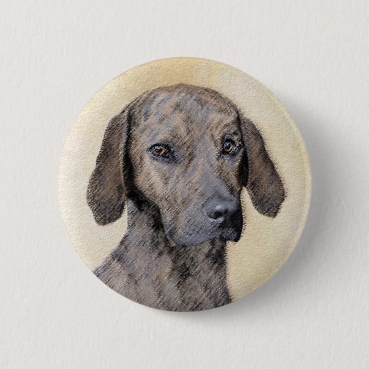 Badge Rond 5 Cm Plott Peinture - Cute Original Chien Art (Devant)