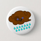Badge Rond 5 Cm Pluie Brown Chien Cloud - (Devant)