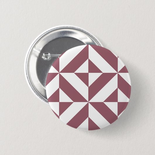 Badge Rond 5 Cm Plum Geometric Deco Cube Pattern (Devant & derrière)