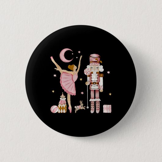Badge Rond 5 Cm Plum rose rétro Fairy Nutcracker Noël C (Devant)
