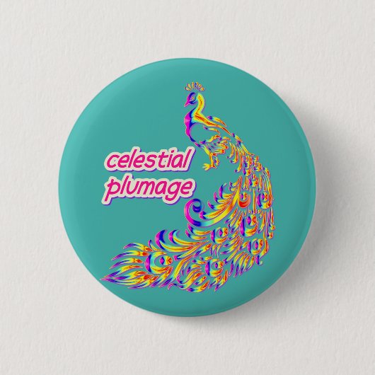 Badge Rond 5 Cm plumage céleste (Devant)