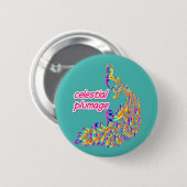 Badge Rond 5 Cm plumage céleste (Devant & derrière)